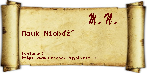 Mauk Niobé névjegykártya